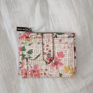 Anne Klein Low Profile Compact Floral Wallet